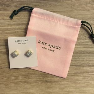New Kate Spade Sparkly Iridescent & Gold Stud Earrings
